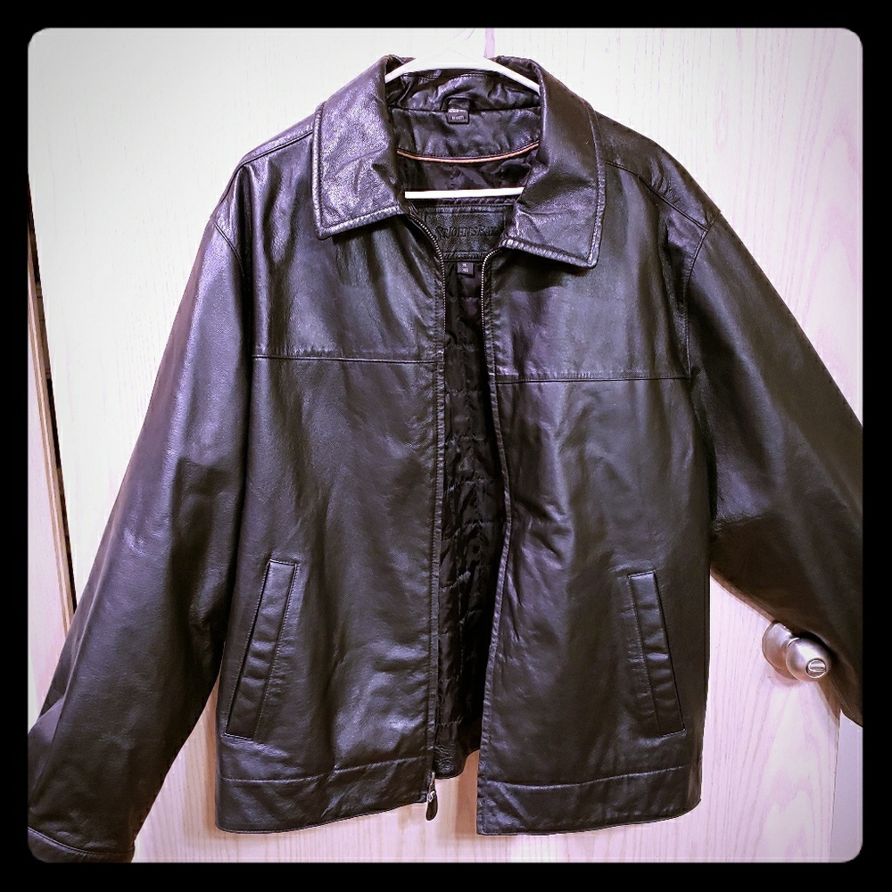 Black leather jacket